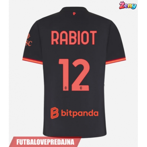 Lacne Ženy Futbalové dres AC Milan Adrien Rabiot #12 2026-27 Krátky Rukáv - Tretina